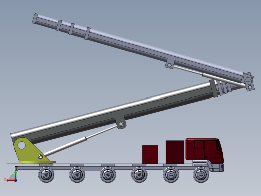 100m高层消防车sw模型后视缩略图
