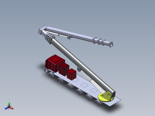 100m高层消防车sw模型正等轴测缩略图