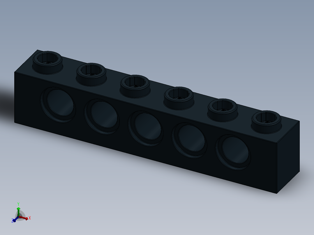 乐高机械组积木（横梁）-389426 Black Technic Brick 1 x 6 with Holes