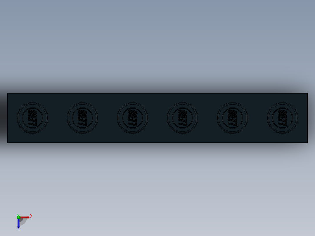 乐高机械组积木（横梁）-389426 Black Technic Brick 1 x 6 with Holes俯视图