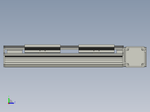 直线模组LHB17-L40-S200-R(B)设计图纸左视缩略图