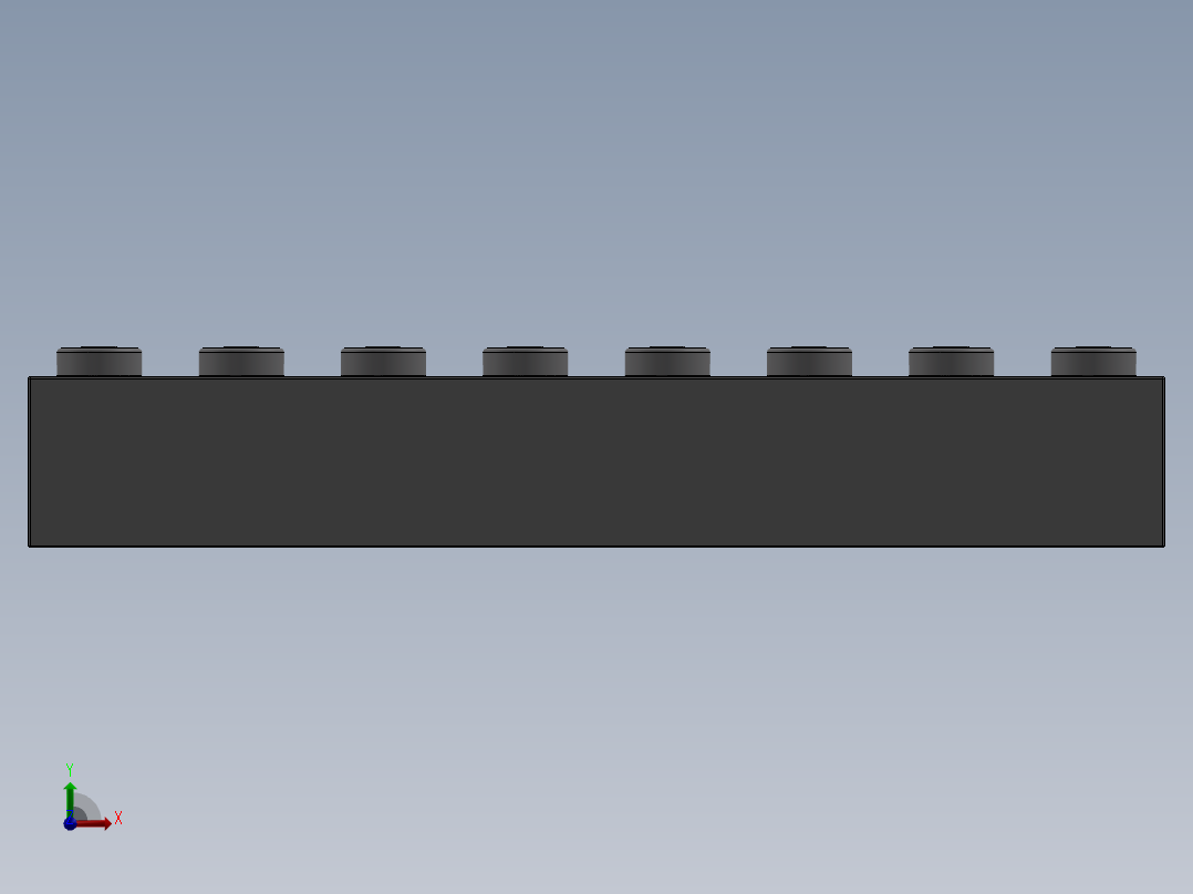 乐高套装 4421基本积木-4211392 - 3008 Medium Stone Grey Brick 1 x 8.SLDPRT前视图