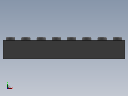 乐高套装 4421基本积木-4211392 - 3008 Medium Stone Grey Brick 1 x 8.SLDPRT前视缩略图