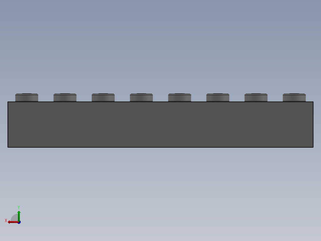 乐高套装 4421基本积木-4211392 - 3008 Medium Stone Grey Brick 1 x 8.SLDPRT后视图