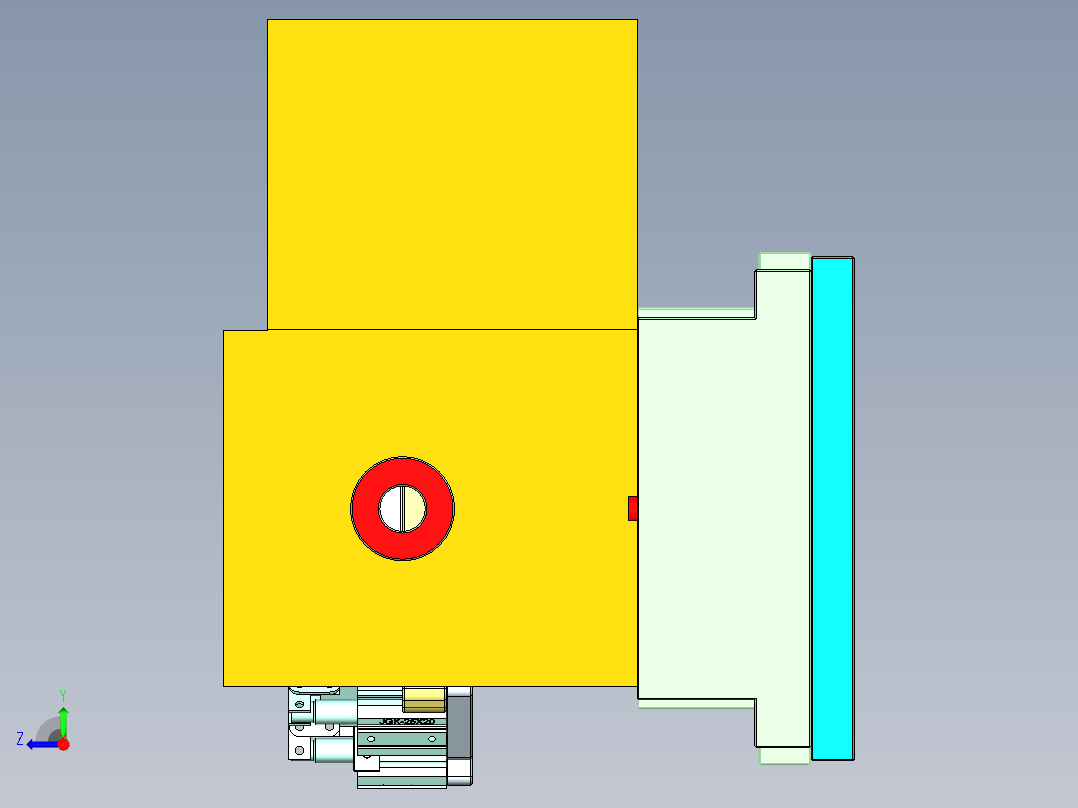 X1008笔记本CNC工装夹具三维模型-CNC2-10-07右视图