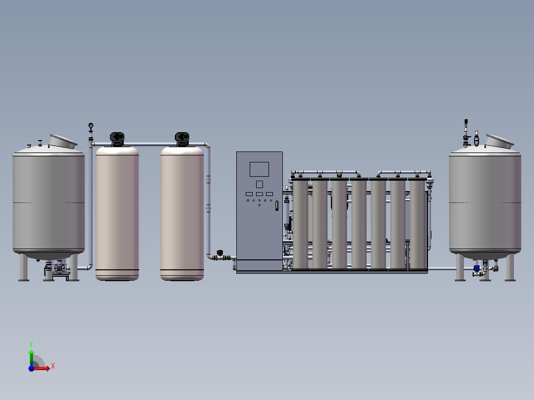 4000纯水制剂水处理设备机sw18可编辑前视图