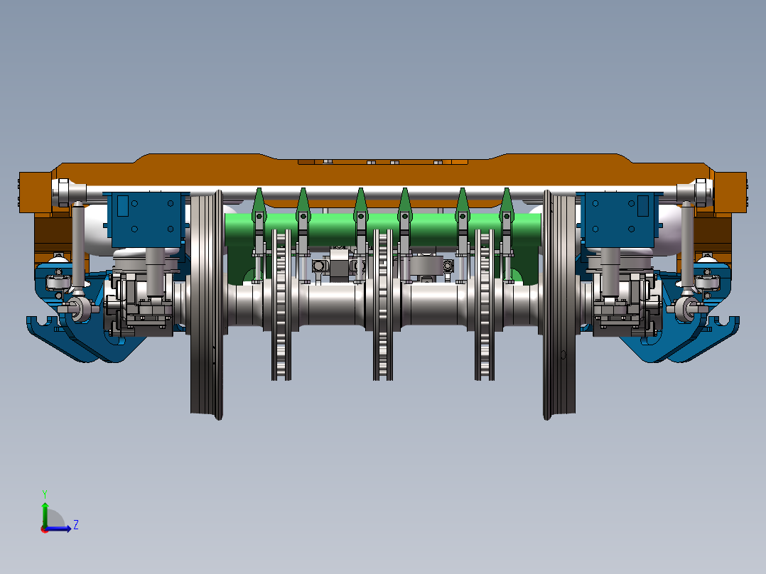 CRH3 CRH380非动力转向架（拖车转向架）sw16可编辑左视图