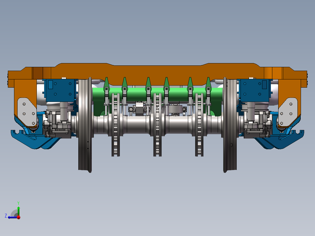 CRH3 CRH380非动力转向架（拖车转向架）sw16可编辑右视图