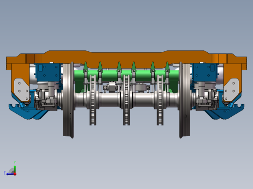 CRH3 CRH380非动力转向架（拖车转向架）sw16可编辑右视缩略图
