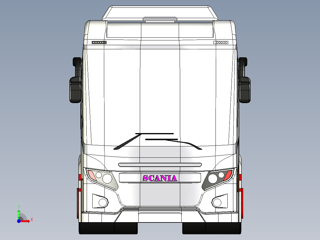 客车、公交车、堪尼亚旅游大巴前视图