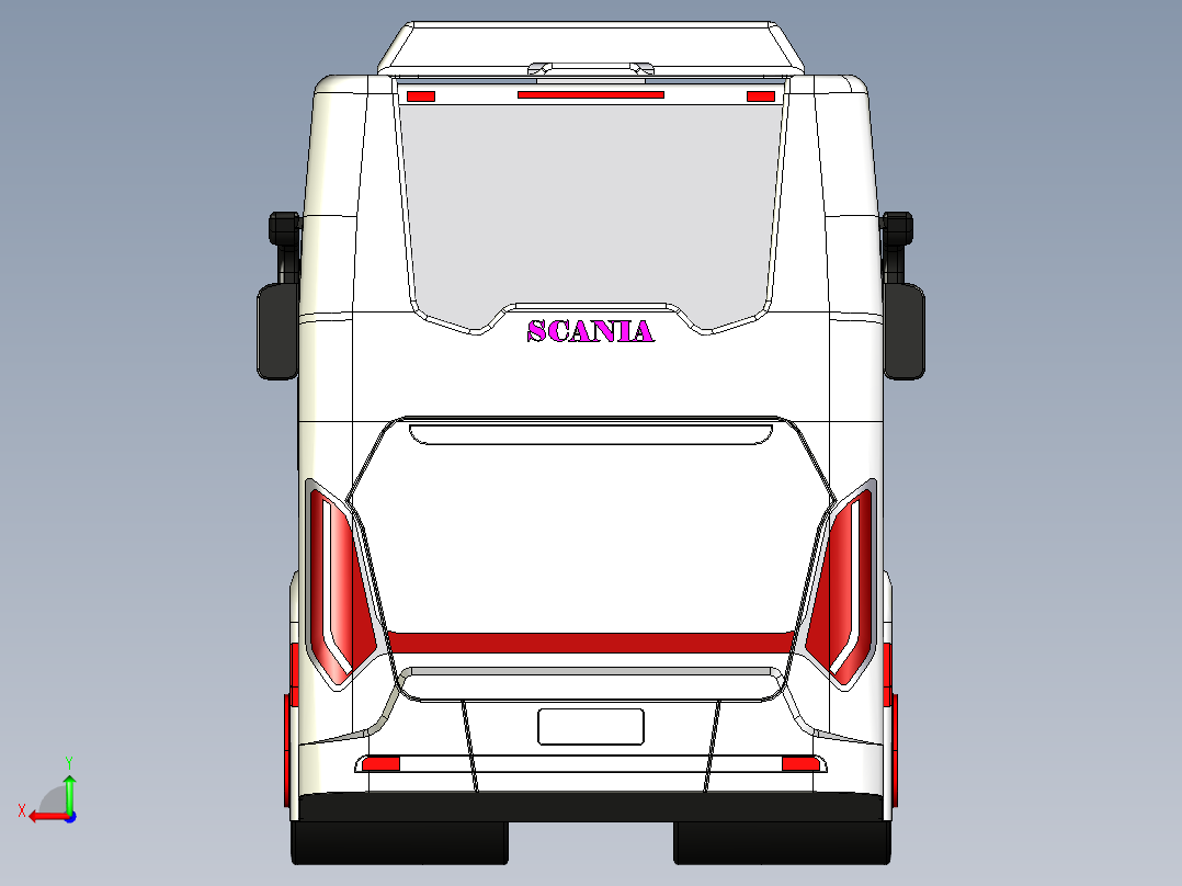 客车、公交车、堪尼亚旅游大巴后视图