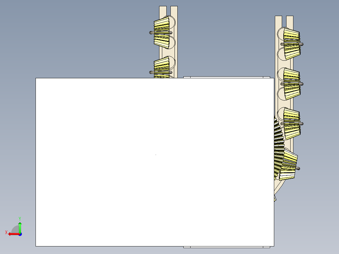齿轮输送悬挂系统后视图