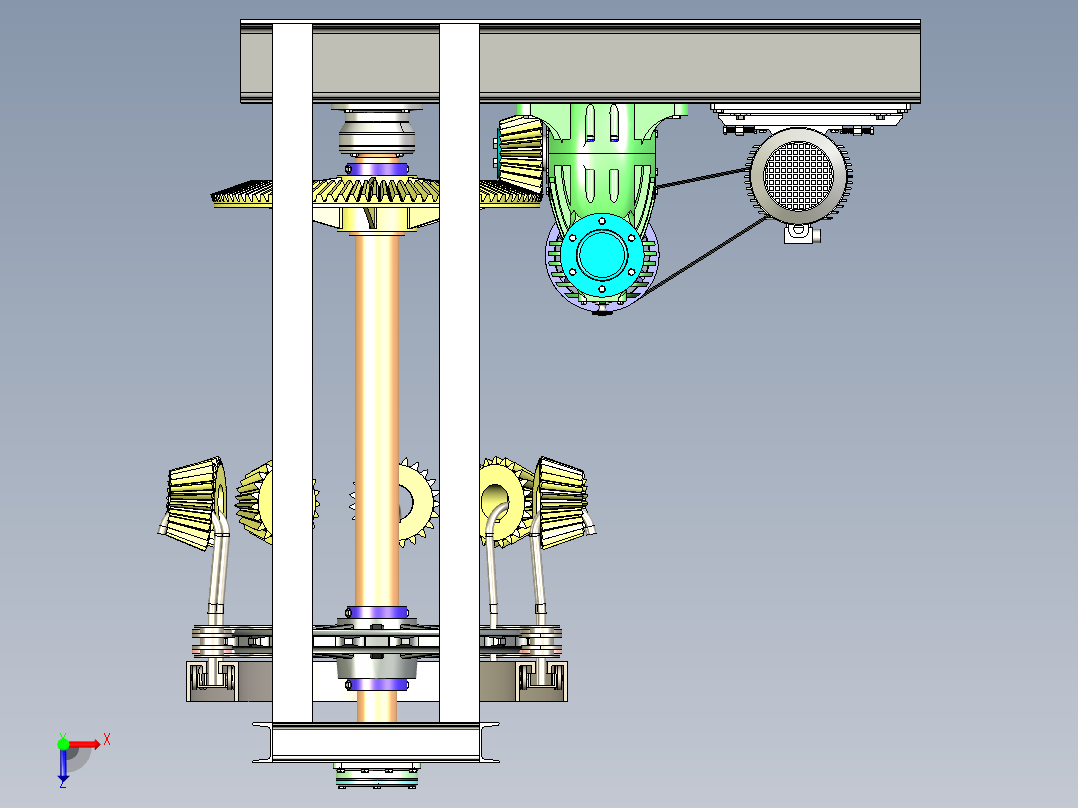 齿轮输送悬挂系统俯视图