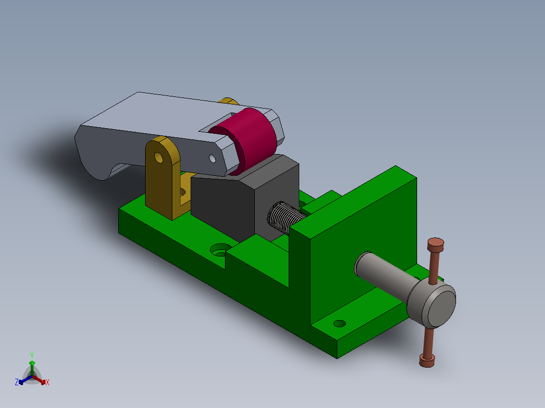 台钳正等轴测图
