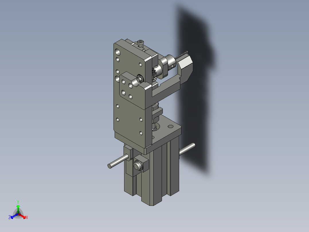 20090102-7100-X1-A1Bending-下刀折弯1模块正等轴测图