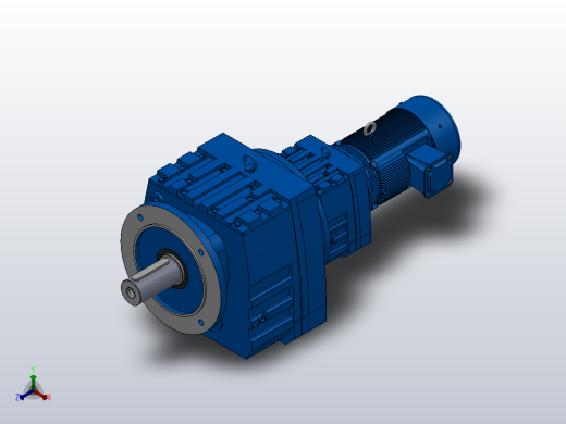 RF107R77法兰轴伸式组合型斜齿轮减速机RF107R77-Y1.5-4P-90L-M1-0°-Φ350
