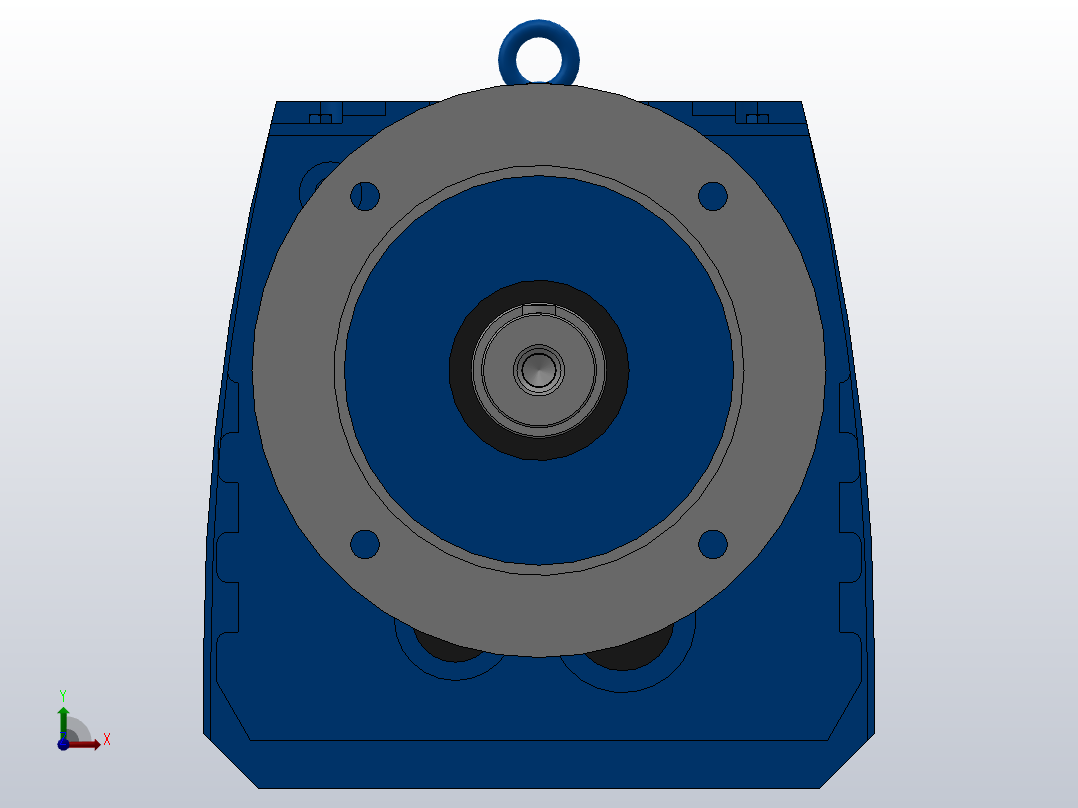 RF107R77法兰轴伸式组合型斜齿轮减速机RF107R77-Y1.5-4P-90L-M1-0°-Φ350前视图