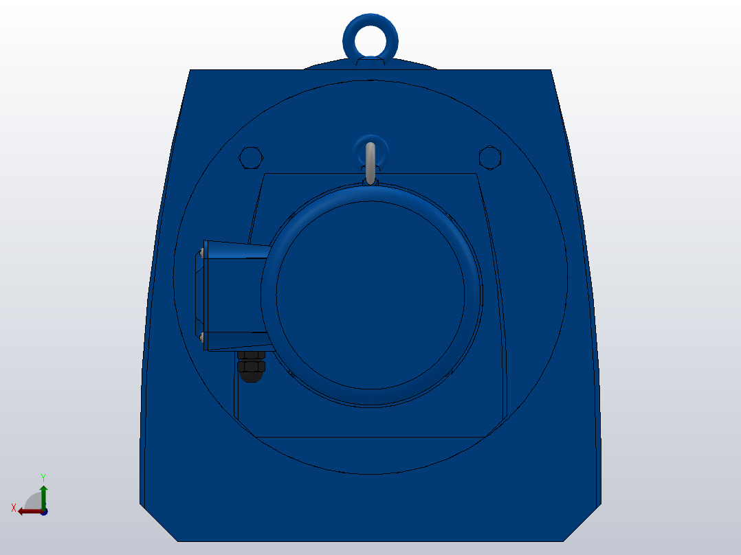 RF107R77法兰轴伸式组合型斜齿轮减速机RF107R77-Y1.5-4P-90L-M1-0°-Φ350后视图