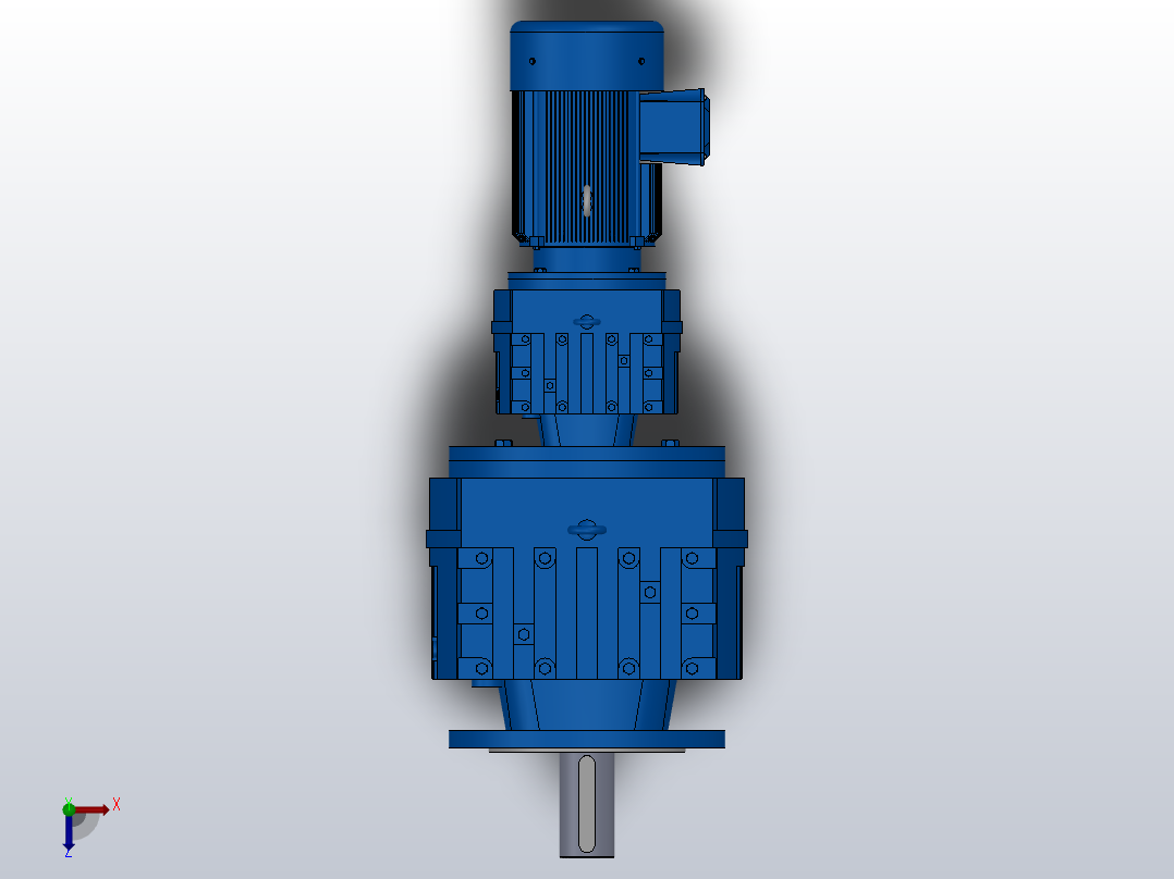 RF107R77法兰轴伸式组合型斜齿轮减速机RF107R77-Y1.5-4P-90L-M1-0°-Φ350俯视图
