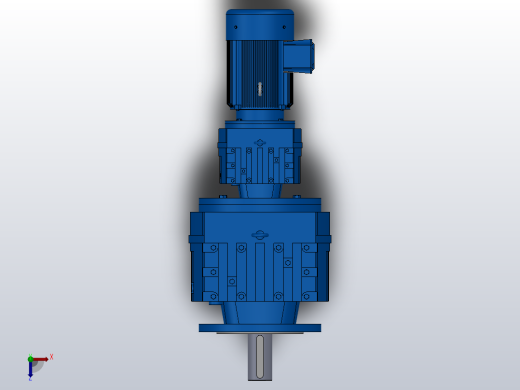 RF107R77法兰轴伸式组合型斜齿轮减速机RF107R77-Y1.5-4P-90L-M1-0°-Φ350俯视缩略图