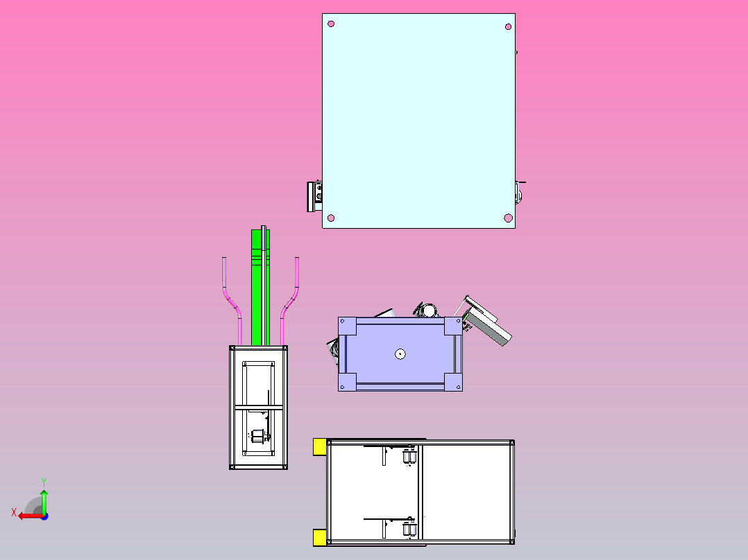 自动开箱机后视图