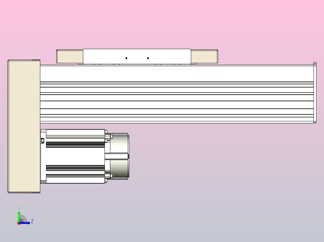 滚珠丝杠直线轴带导轨全封闭TPA-HCR-220D-3210C-L150-MP-Y-P1K-N3左视图