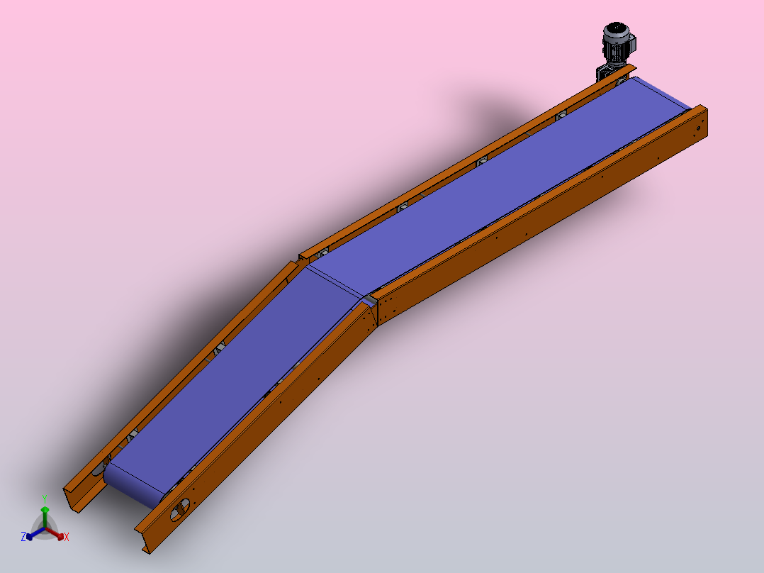 输送机 输送设备belt-conveyor-130-模型格式为 stp sw正等轴测图