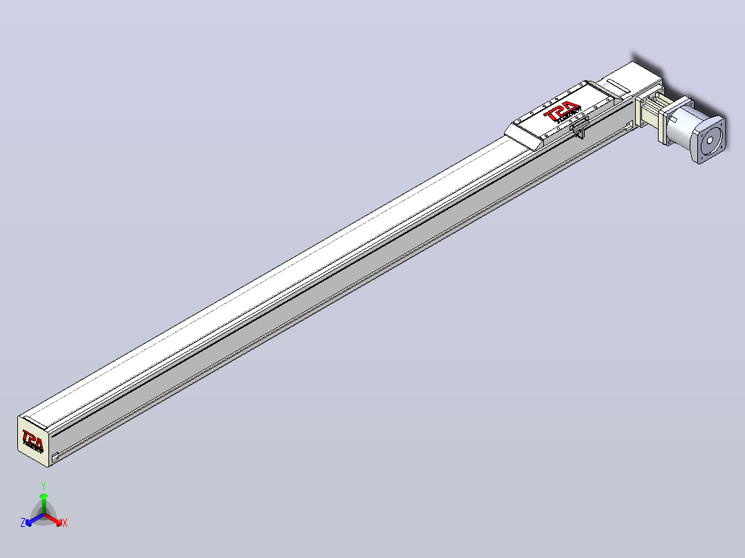 伺服电机集成皮带传动直线执行器TPA-OCB-100-192-L1450-DL-J90-N3正等轴测图