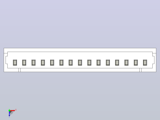 短款型直插头JST connector 1x15  P1.25mm thru hole wafer A2俯视缩略图