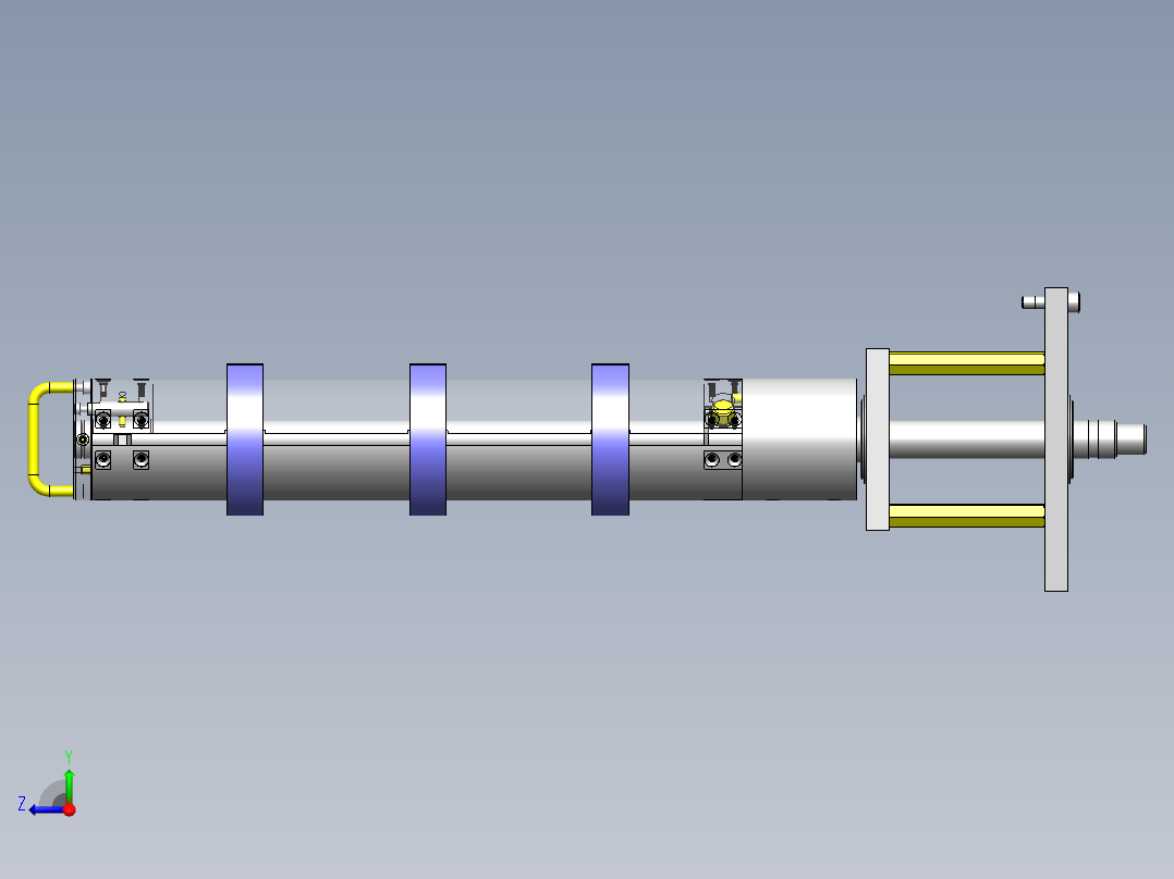 卷绕机的装卸式滚轮右视图