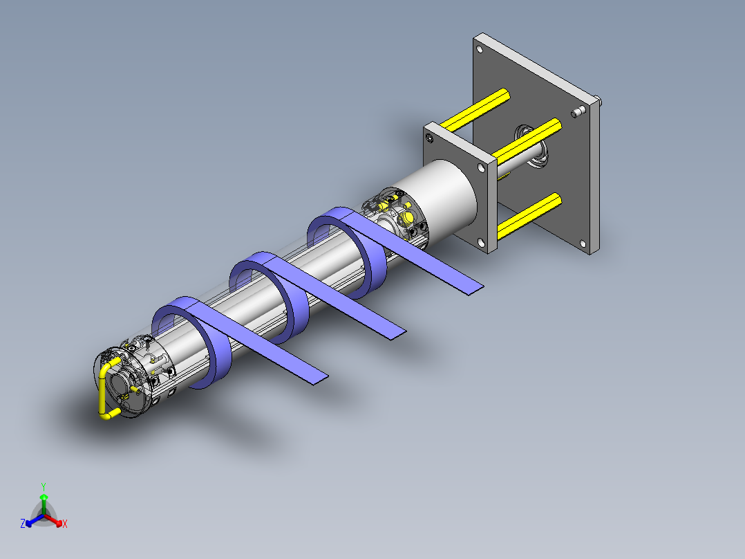 卷绕机的装卸式滚轮正等轴测图