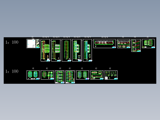 HZS240搅拌站结构CAD施工图纸