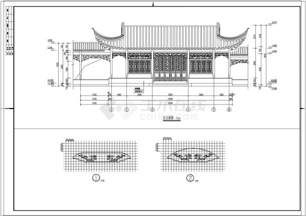 四面厅水榭歇山古建筑木结构仿古苏式CAD图纸参考图