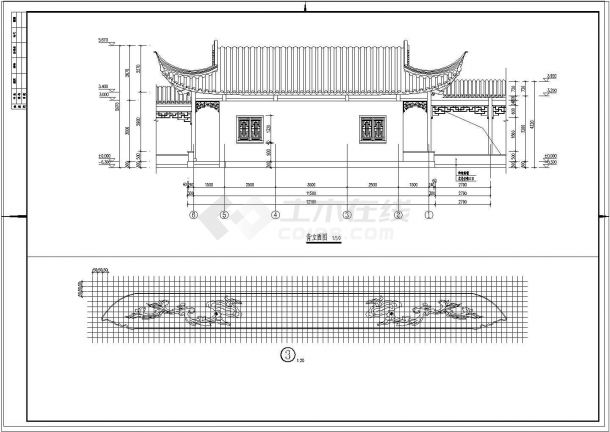 四面厅水榭歇山古建筑木结构仿古苏式CAD图纸参考图