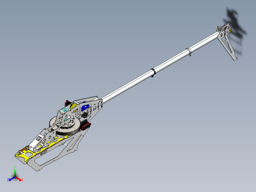 Gaui X7电动遥控直升机核心结构3D图纸 STEP格式