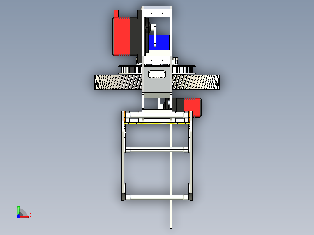 Gaui X7电动遥控直升机核心结构3D图纸 STEP格式前视图
