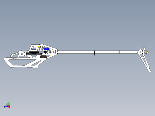 Gaui X7电动遥控直升机核心结构3D图纸 STEP格式右视缩略图