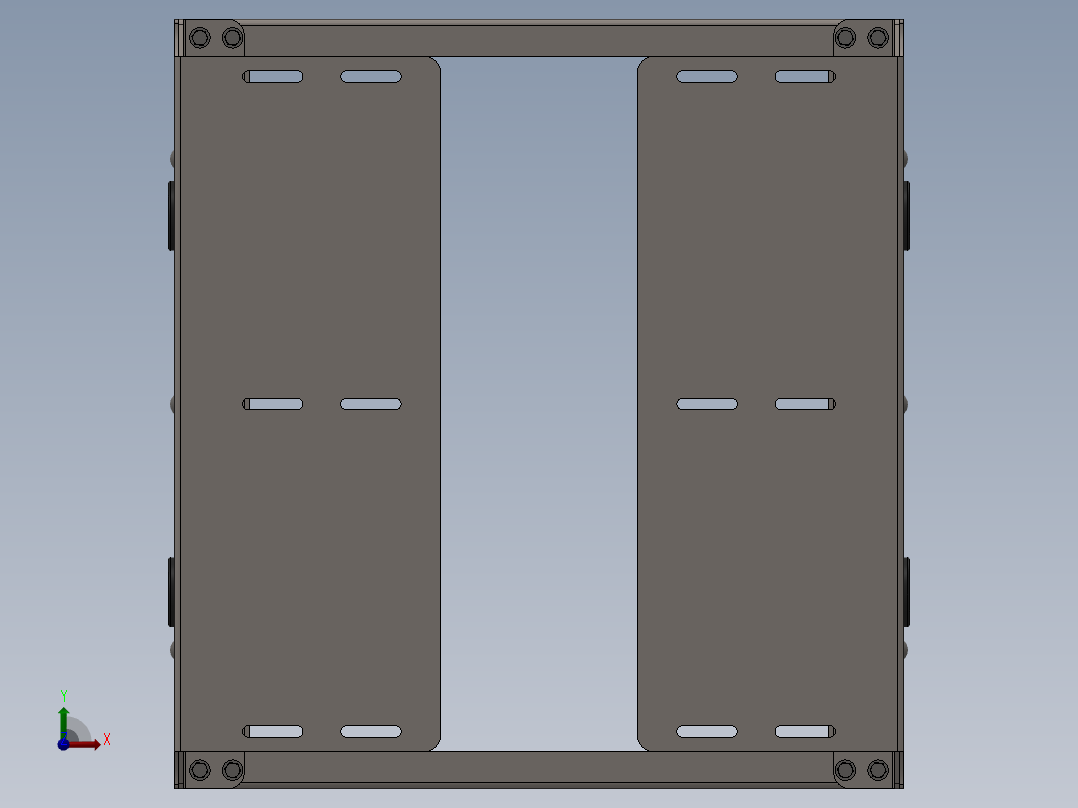solidworks 服务器机架的壁架前视图