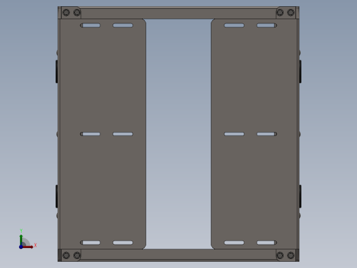 solidworks 服务器机架的壁架前视缩略图