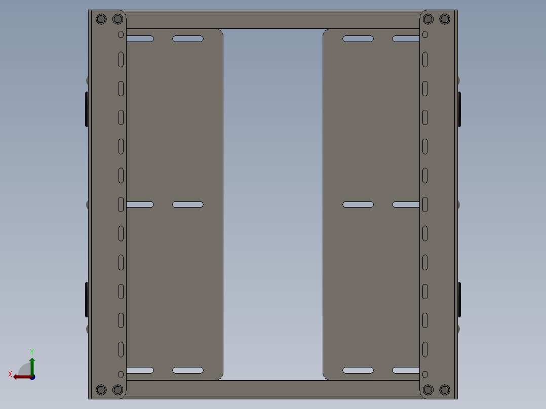 solidworks 服务器机架的壁架后视图