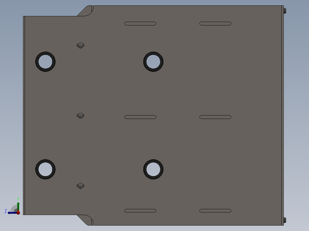 solidworks 服务器机架的壁架右视图