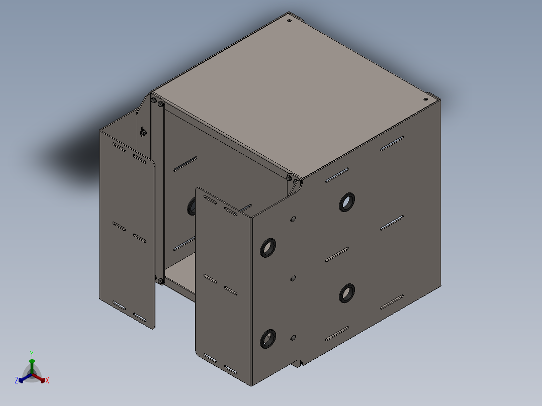 solidworks 服务器机架的壁架正等轴测图