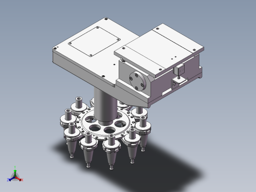 立式加工中心圆盘式刀库3D图纸 H568