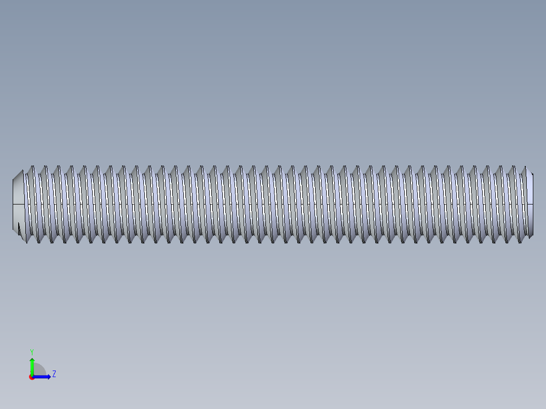 UNC 平头紧定螺钉-UNC SET SCREW 0.375 x2.500.STEP左视图