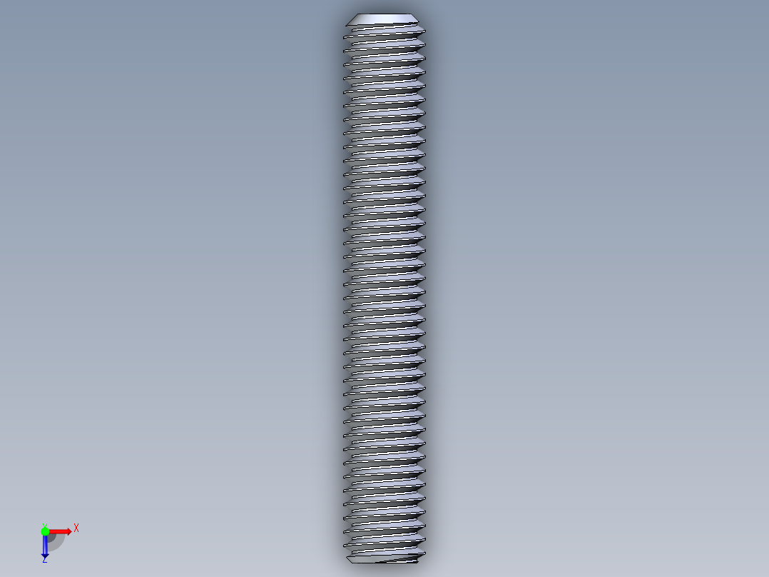 UNC 平头紧定螺钉-UNC SET SCREW 0.375 x2.500.STEP俯视图