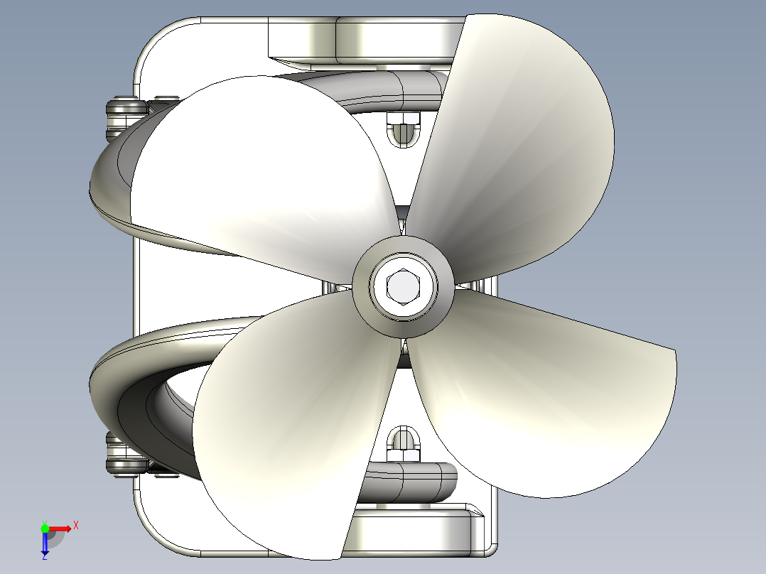 船用推进器俯视图