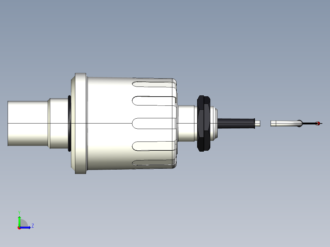 超声波设备ENSOR-RANGE-4m-13.1ft-PVDF-BODY-4-20mA-2-wireHART-NPT-THREAD左视图