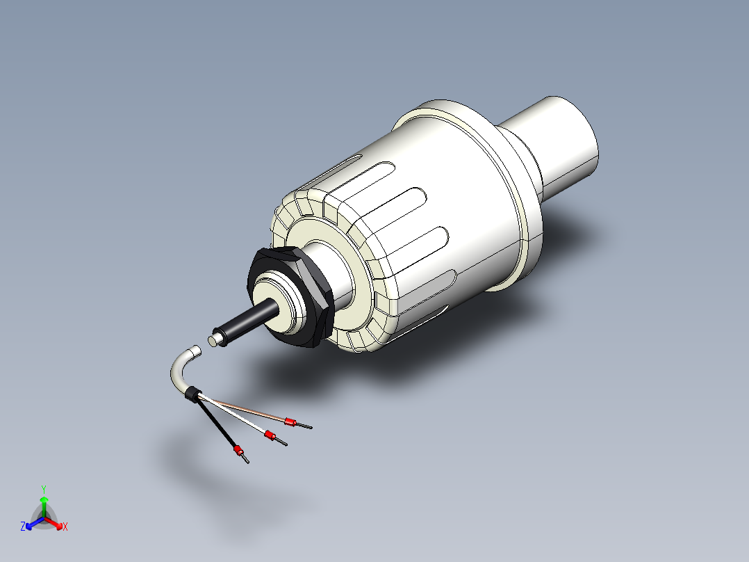 超声波设备ENSOR-RANGE-4m-13.1ft-PVDF-BODY-4-20mA-2-wireHART-NPT-THREAD正等轴测图