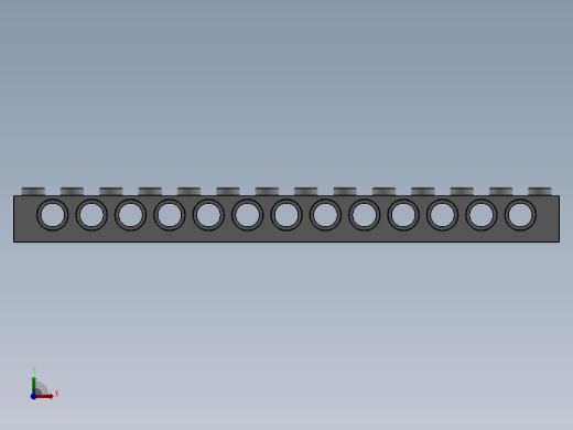 乐高机械组积木（横梁）-4161723 - 32018 White Technic Brick 1 x 14 with Holes前视缩略图