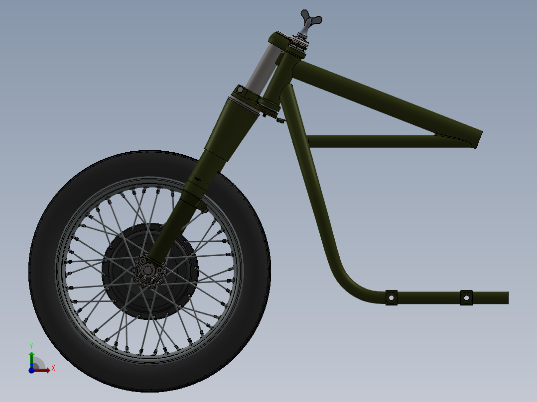 摩托车项目前叉总成前视图